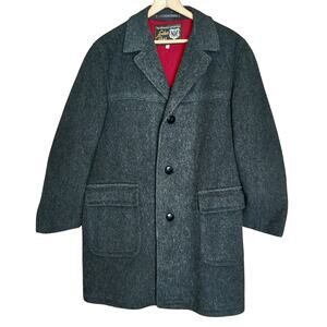 Vintage 60s Imperial Lodenfrey Munich West Germany Men's Gray Wool Coat Size 38R
